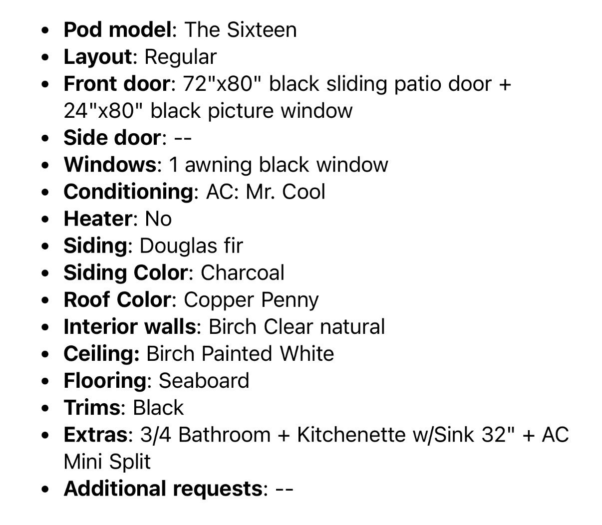 Fully Assembled Mini-O “The Sixteen BnB” Tiny Home / ADU / Office / Cabin