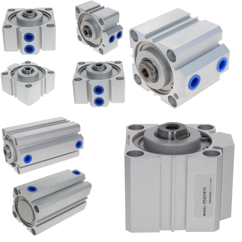 SDA 50/63mm Bore Thin Pneumatic Air Cylinder 5~100mm Stroke Double Acting Alloy