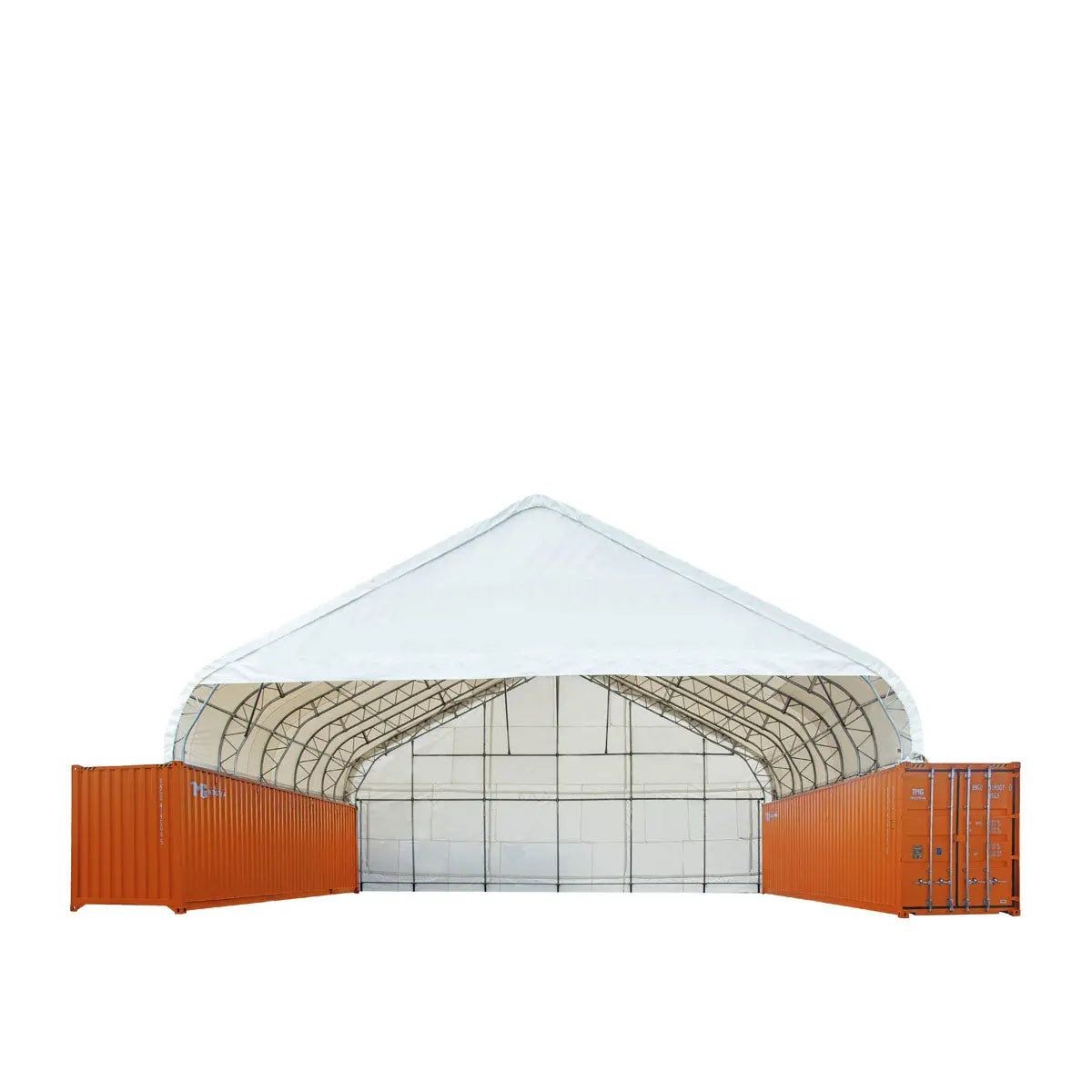 Dual Truss Storage Shelter, 50’x40′, Enclosed Ends