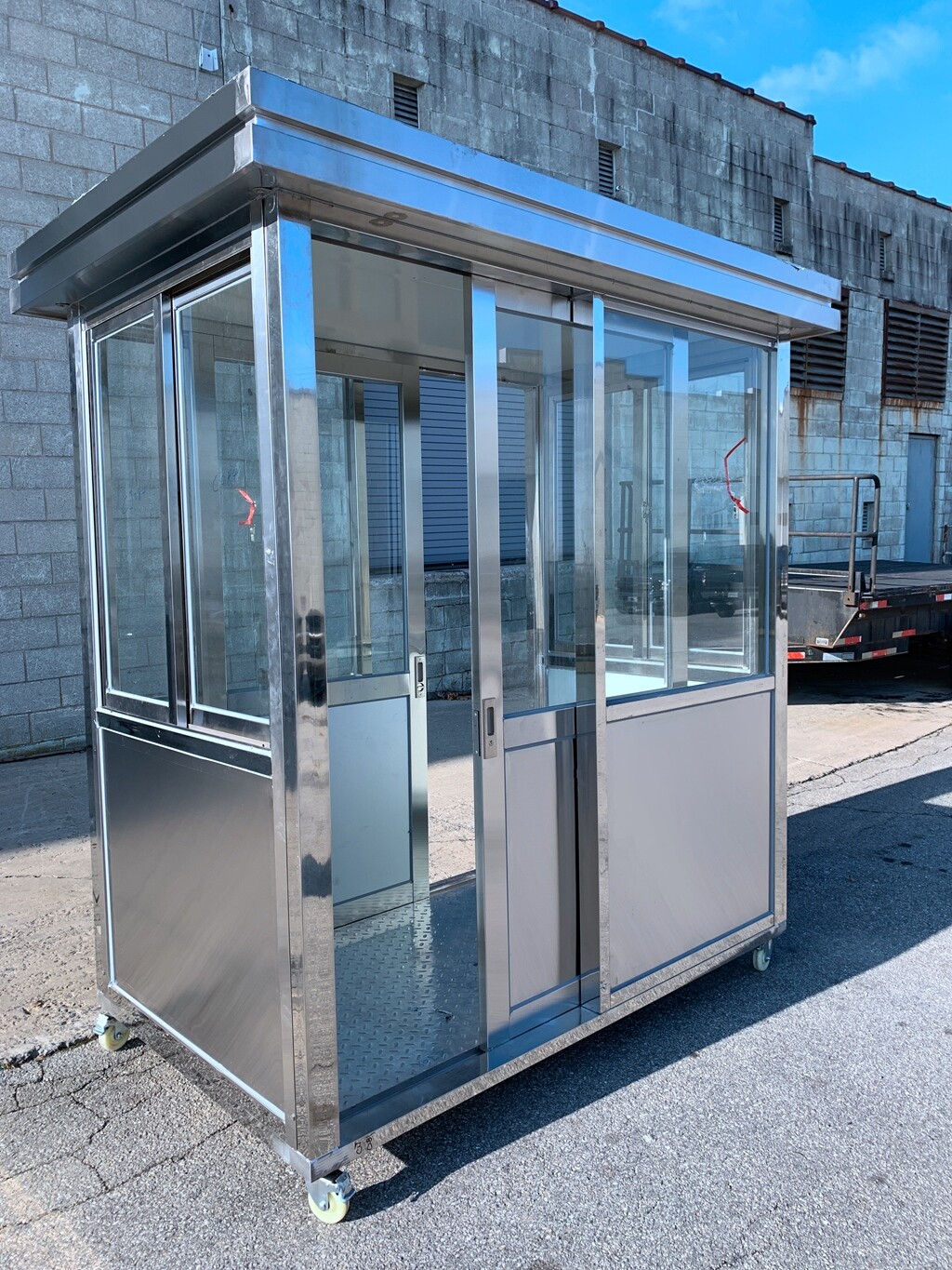 304 Stainless Steel Guard Shack Booth Portable Booths guard booths 6.5ft x 4ft