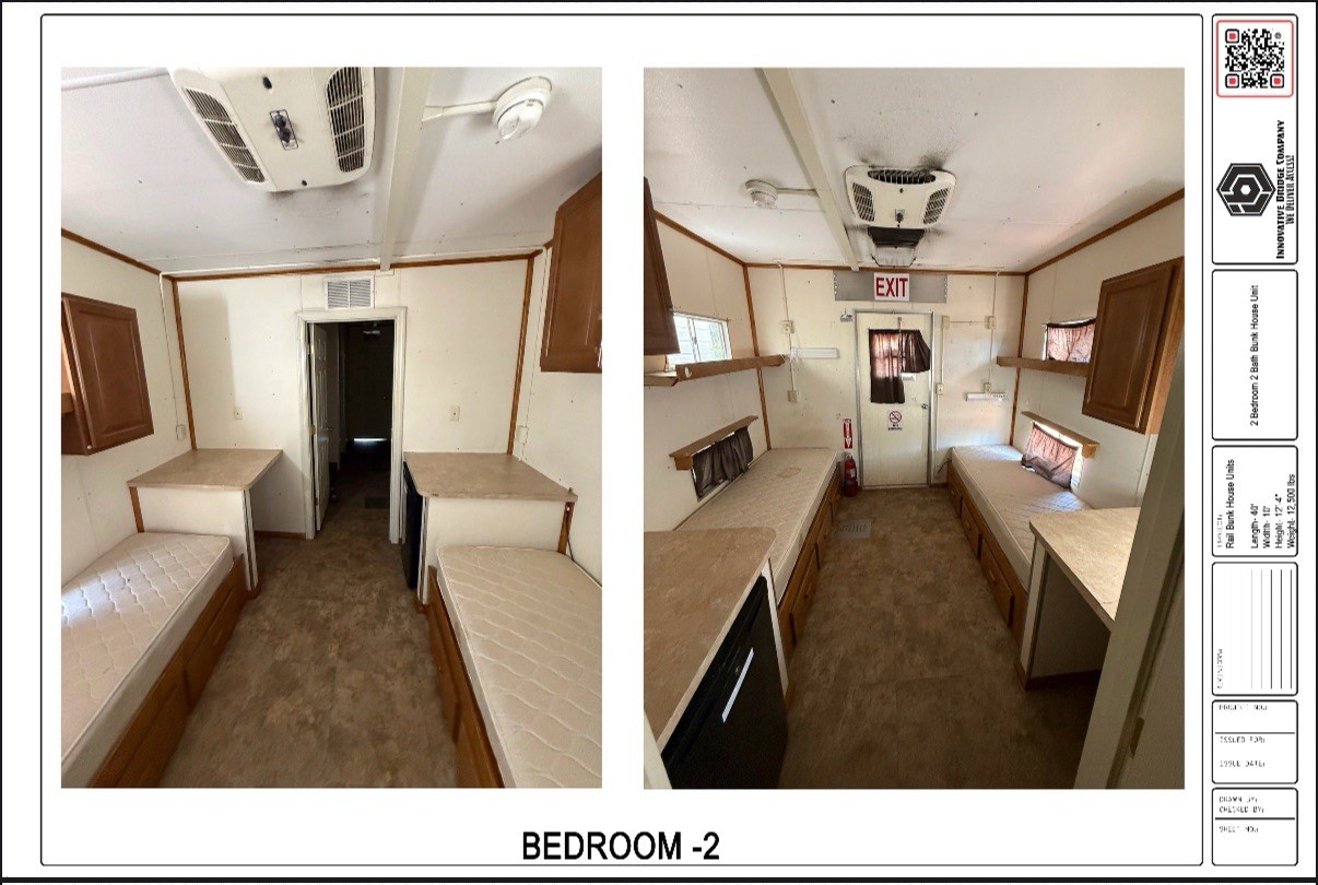 40’ X 10’ 2 Bedroom 2 Bath Bunk House Insulated With Heat & A/C. Wired & Plumbed