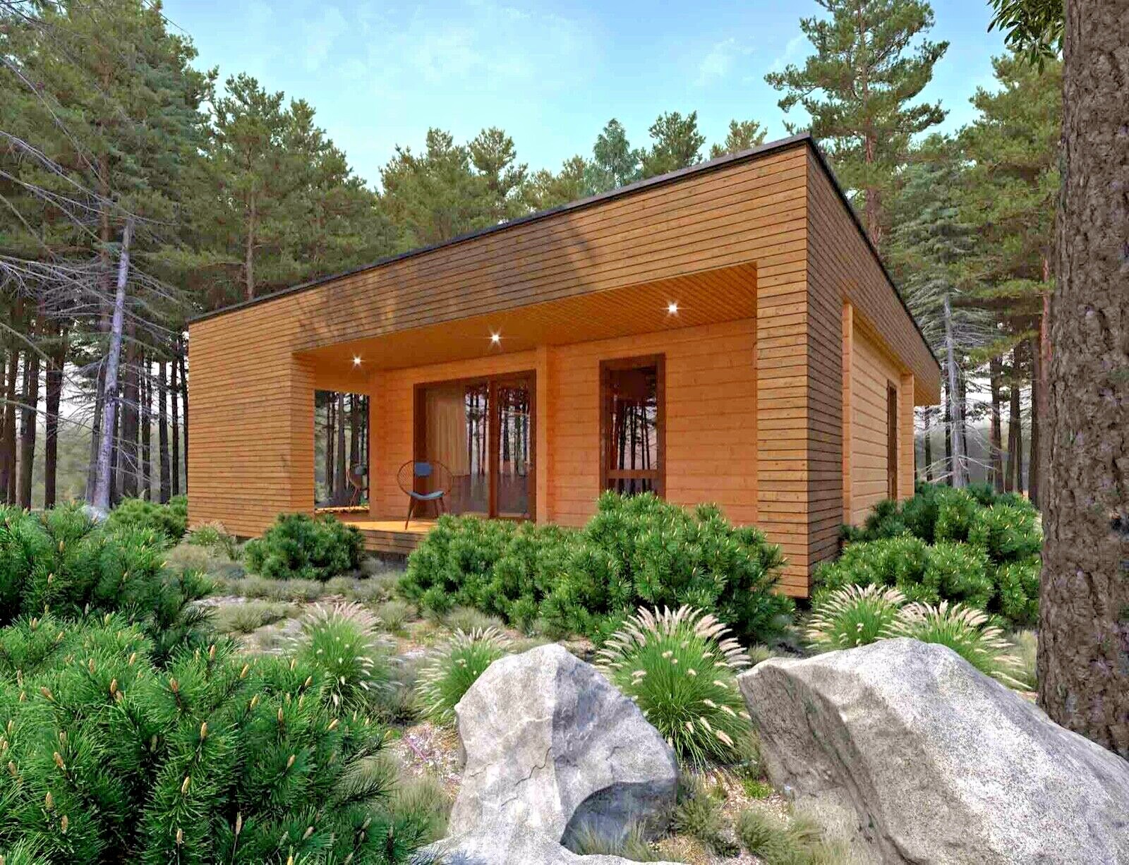 LOG HOUSE KIT #LH-104 ECO FRIENDLY WOOD PREFAB DIY BUILDING CABIN HOME MODULAR