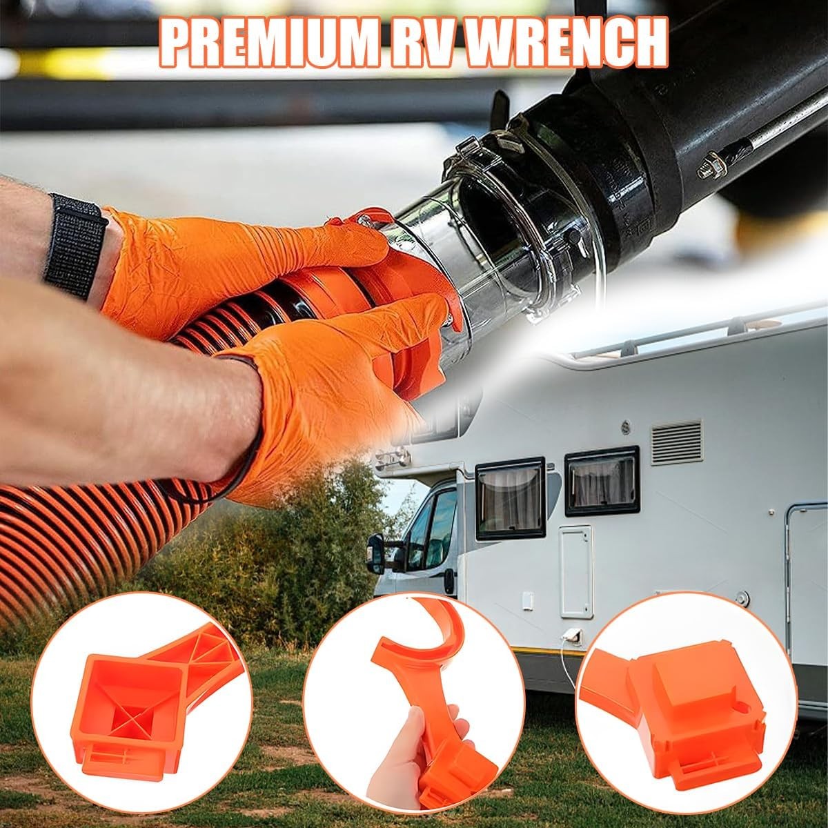 2PCS RV Sewer Hose Wrench, Multi-Purpose Sewer Hose Connector Wrench for Connect
