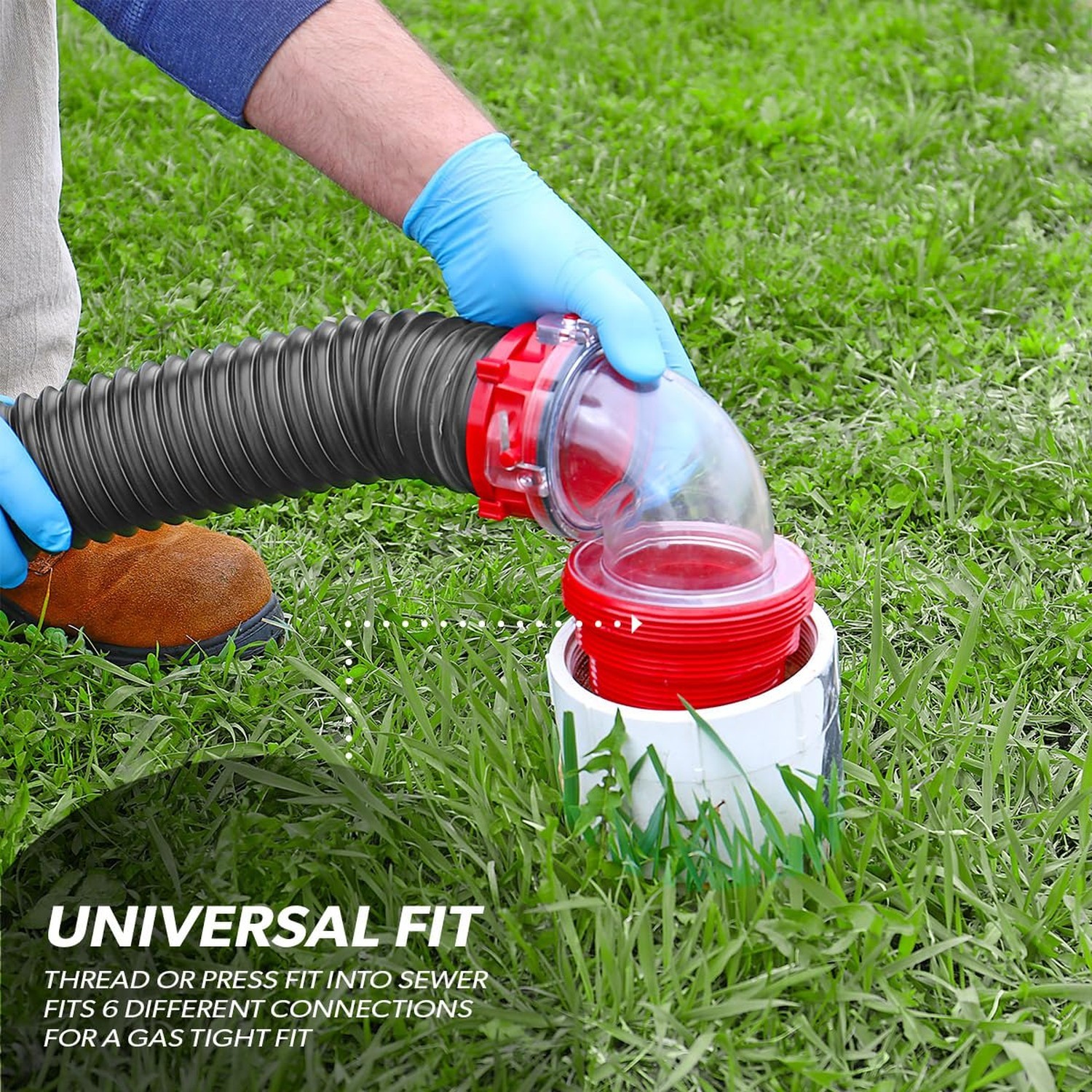 Valterra 15-Foot Dominator RV Sewer Hose Kit, Universal Sewer Hose for RV Cam…