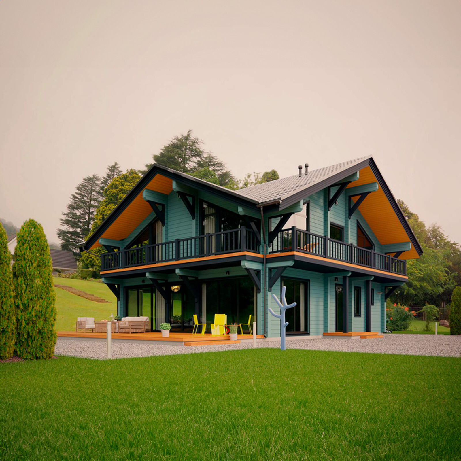 PREFAB LOG CABIN HOME KIT NATURAL WOOD 2691 ft² / 250 m² – DISCOUNT CARD 3% off