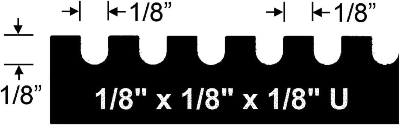 20055 1/8 in. x 1/8 in. x 1/8 in. U Notch Trowel