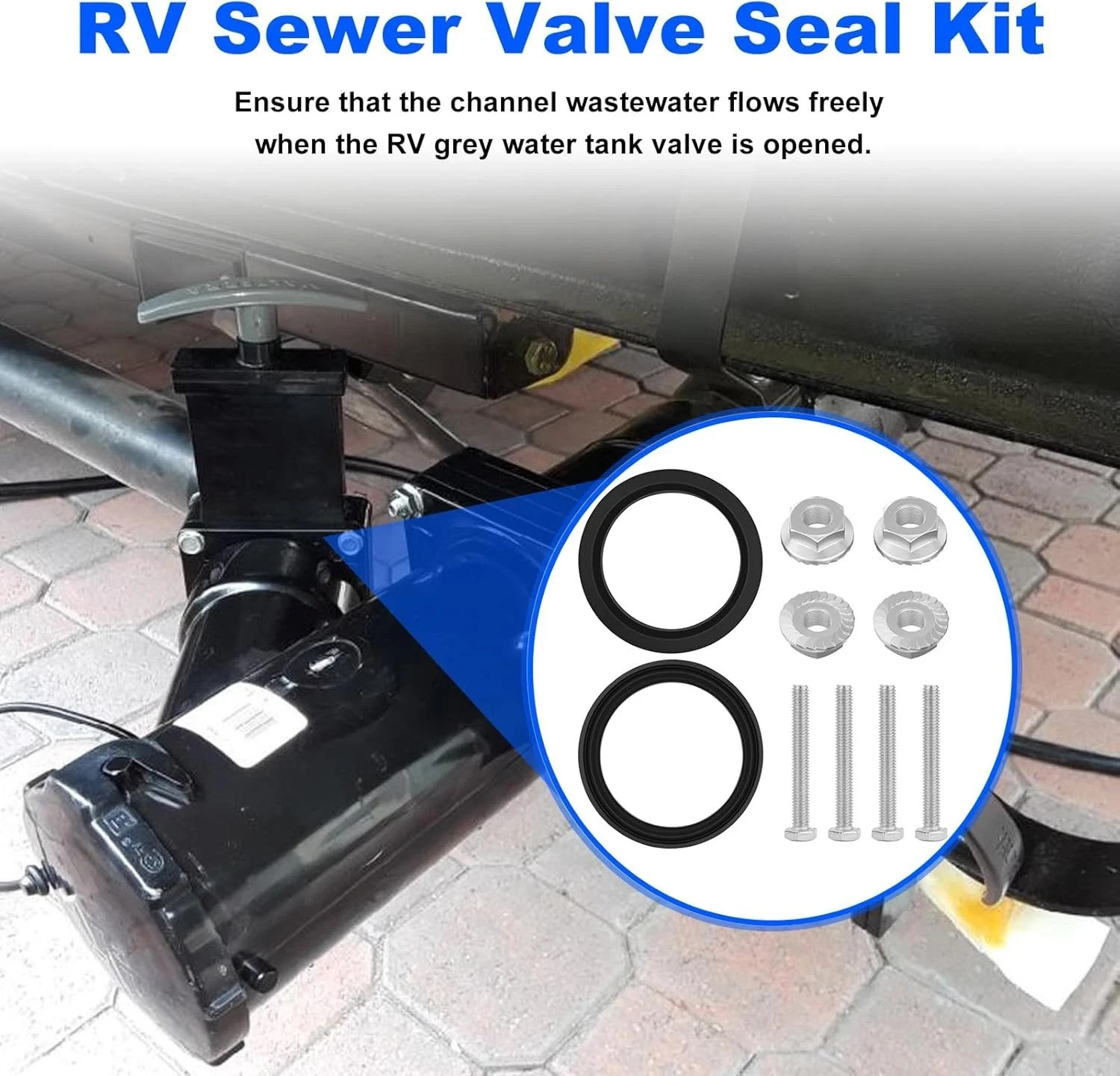 FulTyme RV, RV Waste Valve Seal Kit 1-1/2 Inch Replacement, valterra-ect-#T5969
