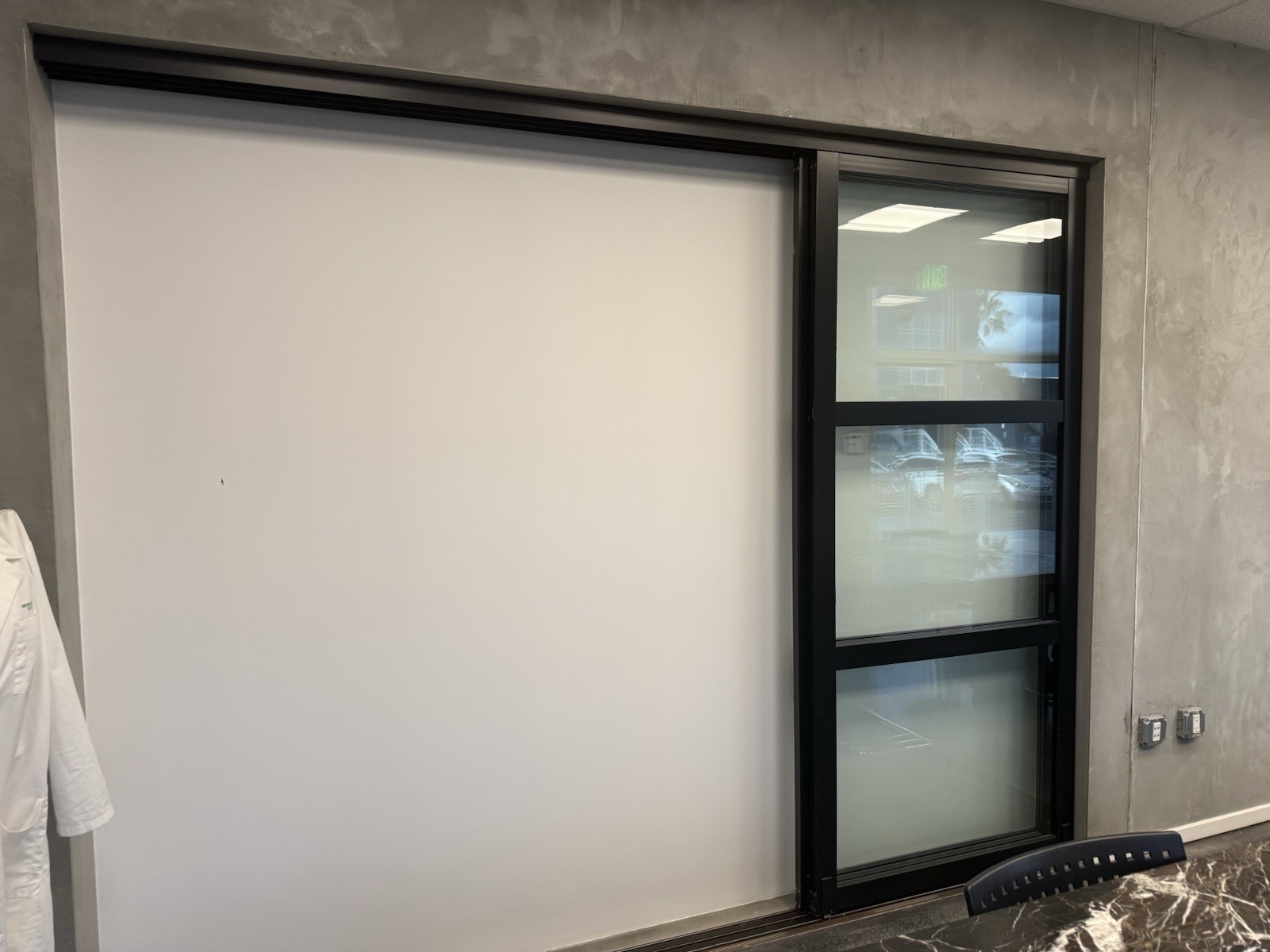 👉 Commercial Sliding Glass Office Walls 10.5’ x 8’ – Complete w/ Track