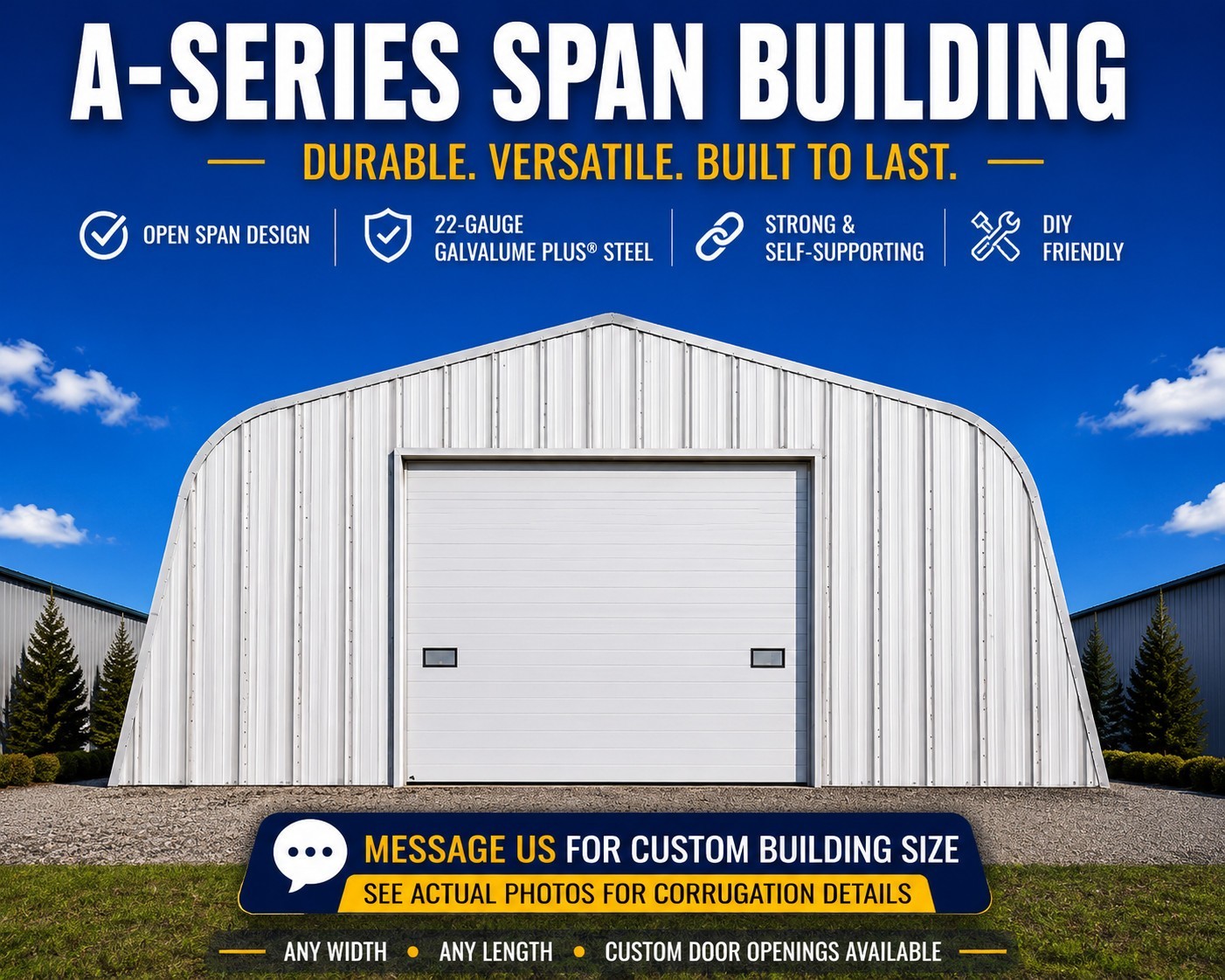 25x40x14 DuroSPAN Steel Building DIY Hot Rod Work Shop Ends Incl Factory DiRECT