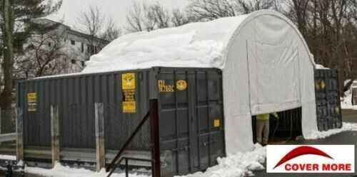 Covermore 20×40 (15 oz PVC) upgraded Conex Container Mounted Canopy Shelter