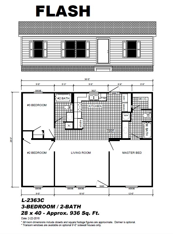 2023 LIVE OAK FLASH Mobile Home 3BR/2BA 936 sq ft DW-Factory Direct ALL Georgia