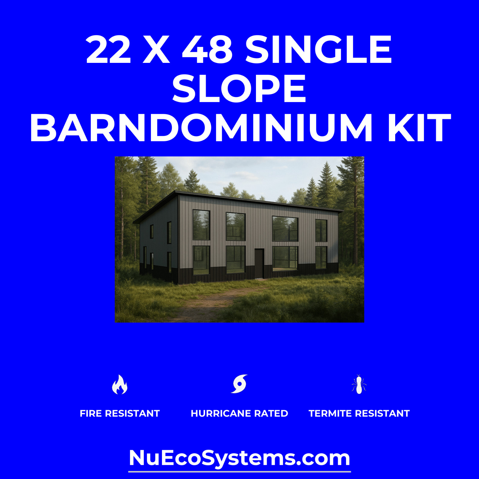 20 X 50 FLORIDA HURRICANE RATED 2 Story Leanto Galvanized Steel Barndominium Kit