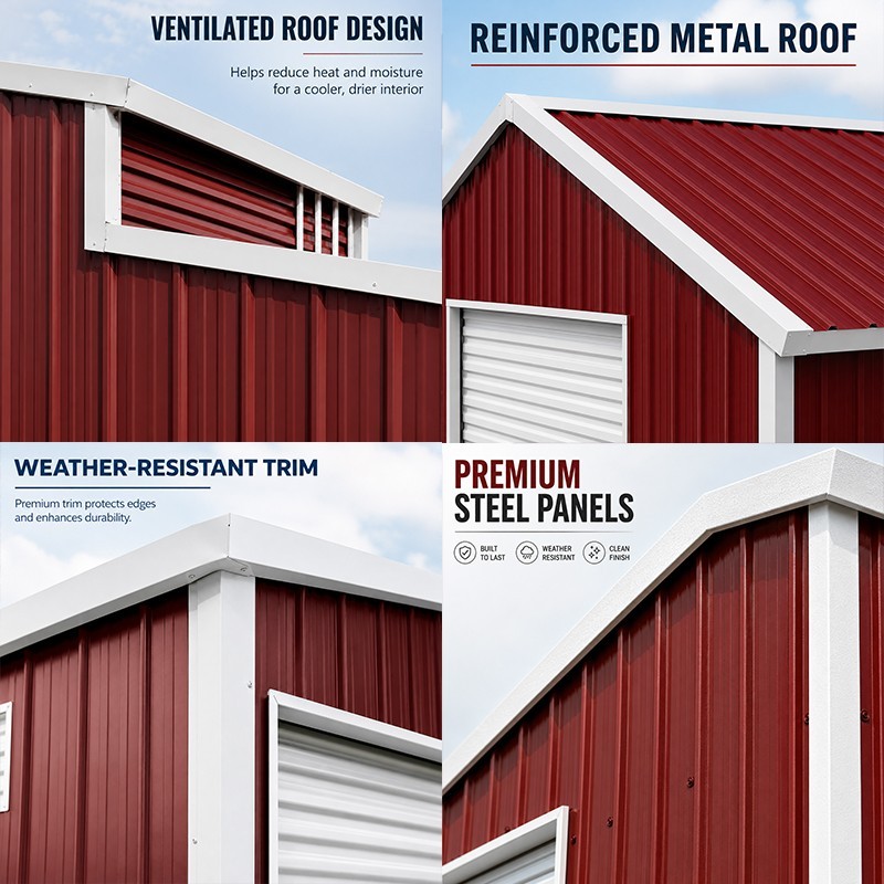 42x30x15′ Metal Car Garage Outdoor Storage Shed Galvanized Steel Barn USA Stock
