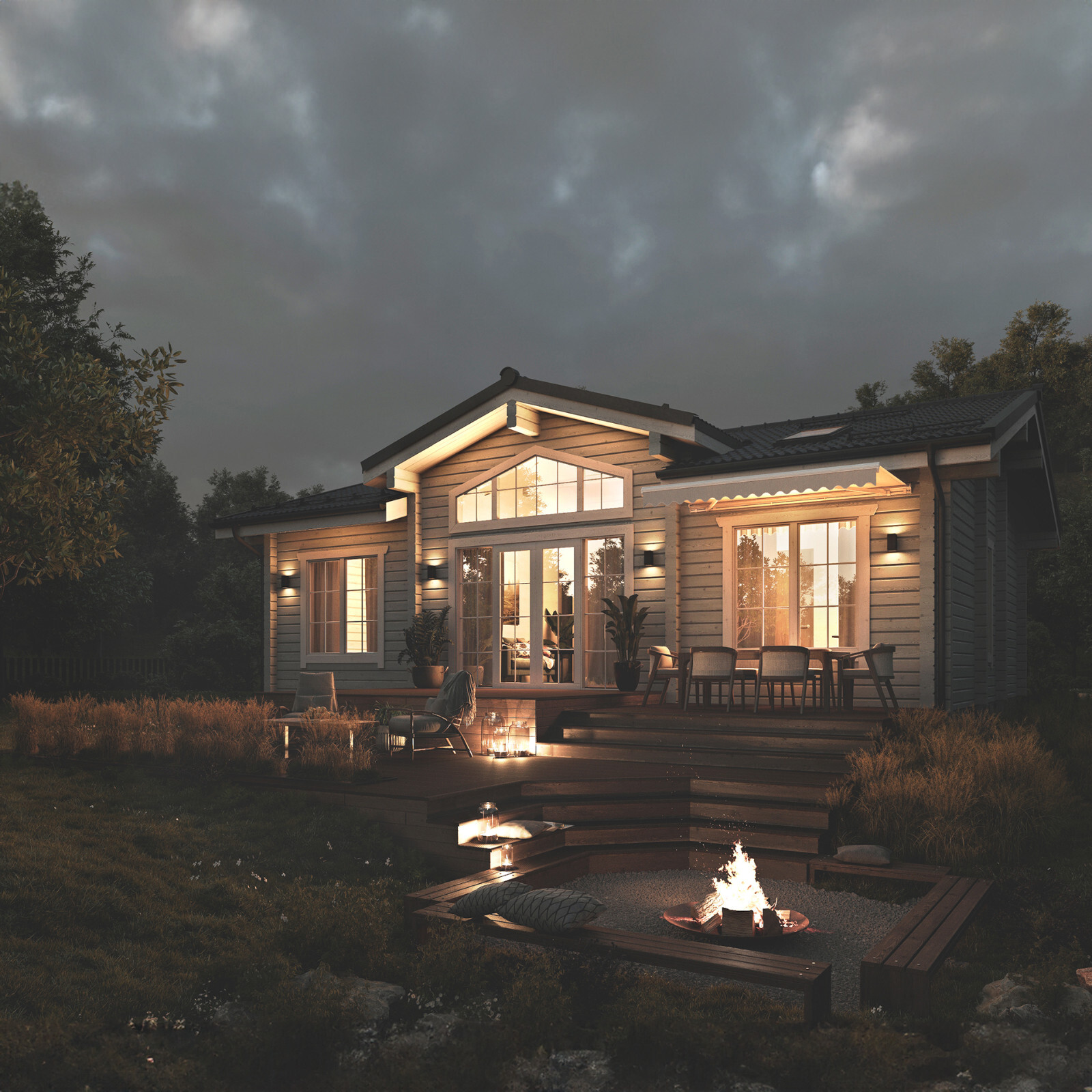 PREFAB LOG CABIN HOME KIT MODERN WOODEN 1195 ft² /111 m² – DISCOUNT CARD 3% off