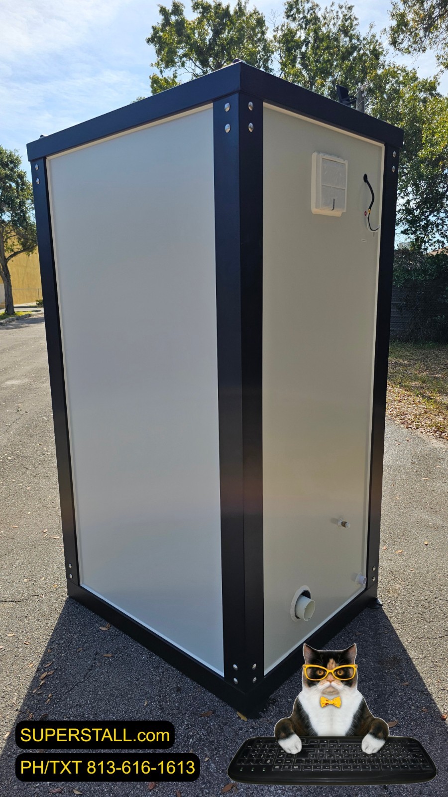 Unused HD Steel Frame Portable Restroom Bathroom Unit Sink Toilet Single Stall