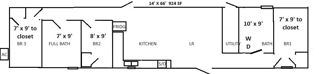 2018 FURNISHED FEMA 3BR/2BA 14×60 Mobile Home-Zone 3-AC-HCP Bath-W/D Hookups