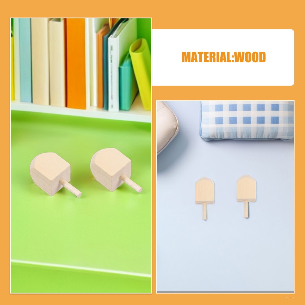 15 Pcs Unfinished Wood Pieces Craft Tops Blank Dreidels Toy Hanukkah Spinning