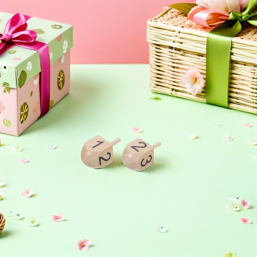 10 Pcs Festive Wooden Top Dreidel Paint Blank Ornaments for Crafting