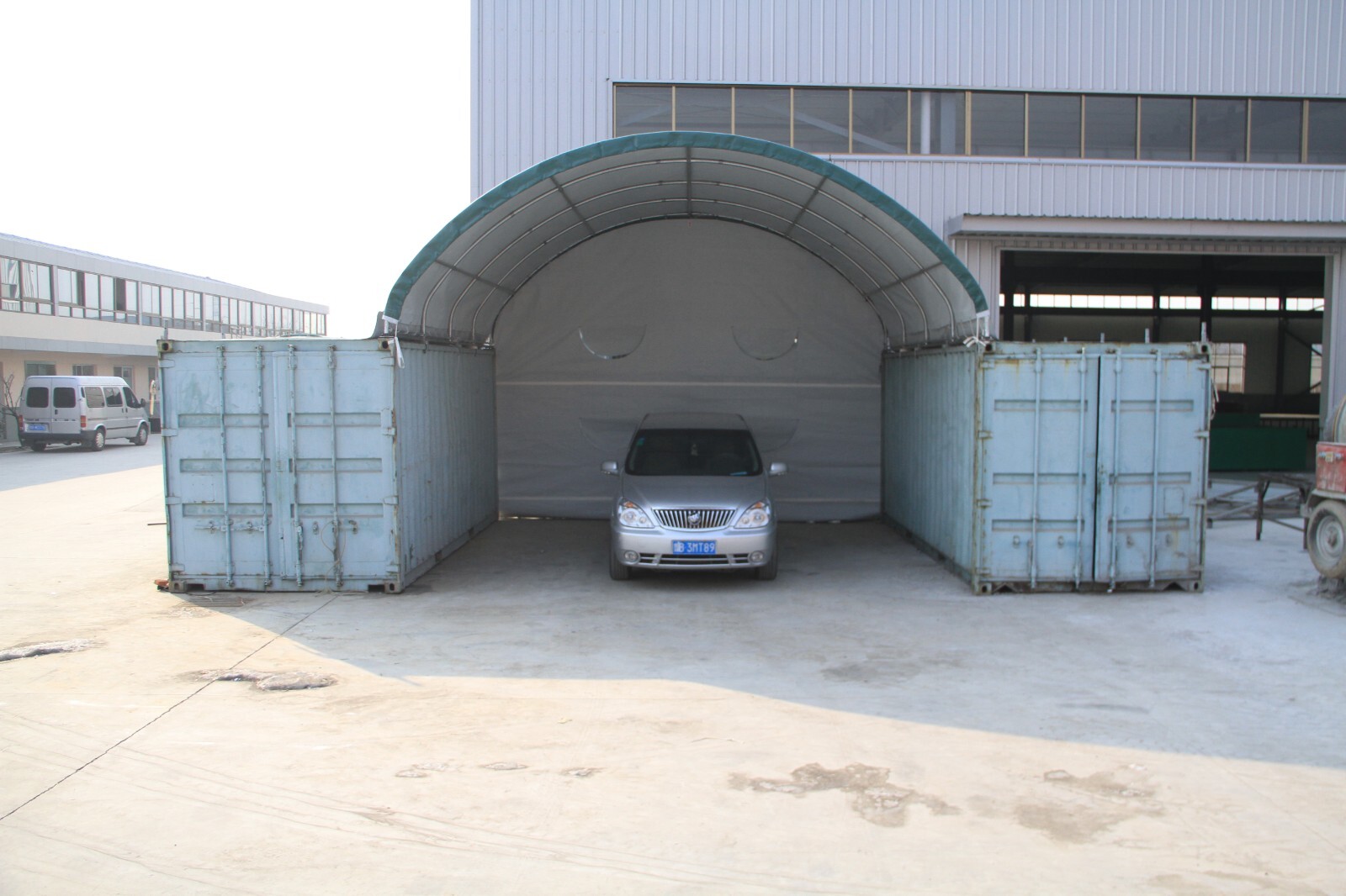 20*20ft 20*40ft Shipping Container Canopy Canvas Fabric Building w/o End Wall