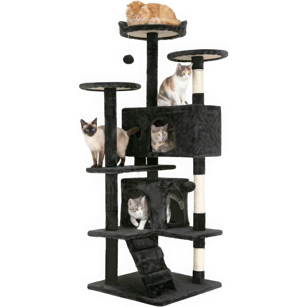Multi-Level Cat Tree Tower Condo with Sisal Scratching Posts Plush Perches