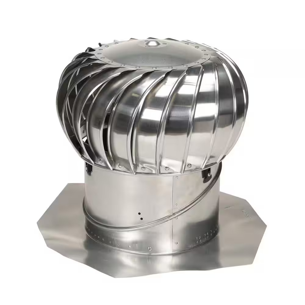 14 In. Mill Aluminum Internally Braced Wind Roof Turbine | Vent Air Internal