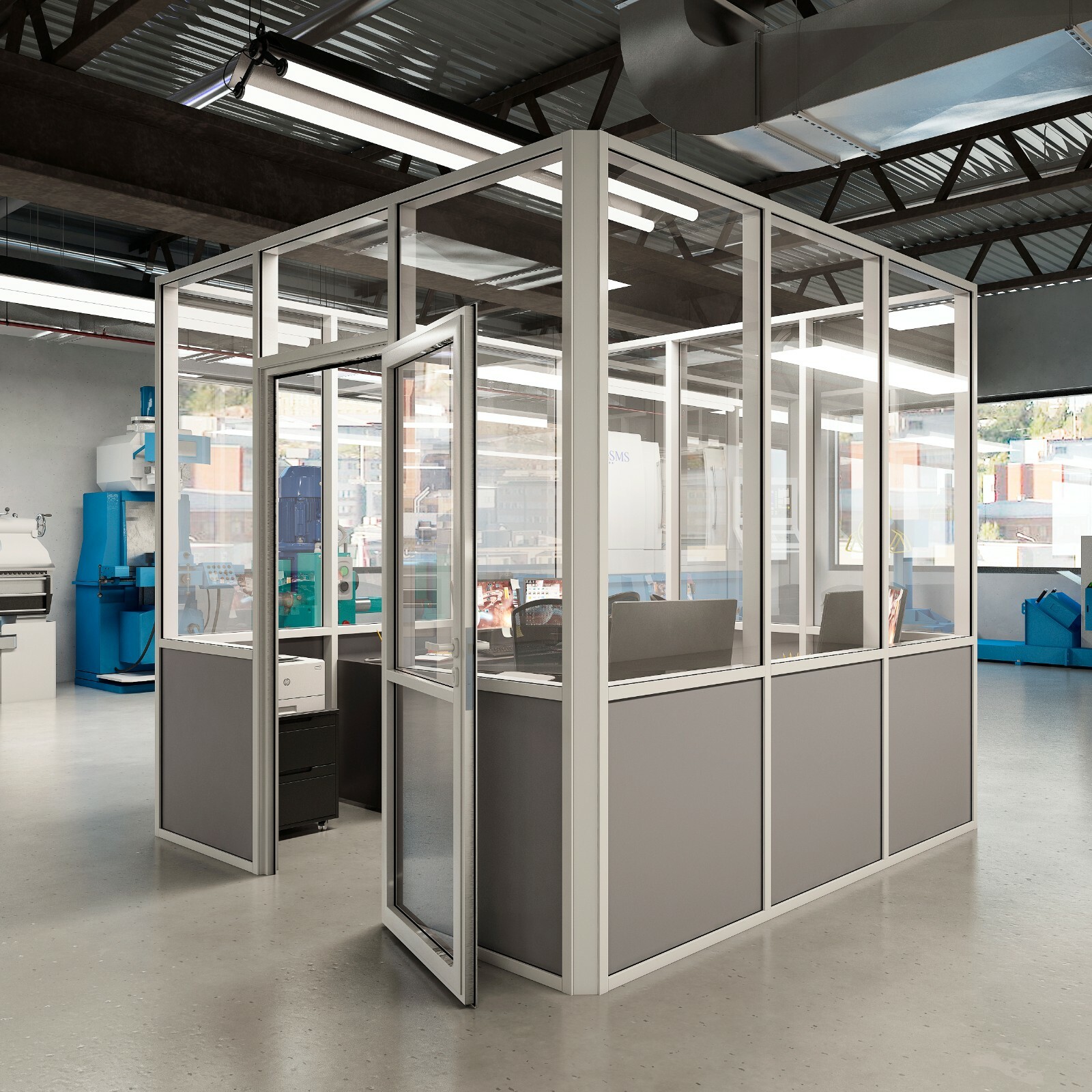 CGP Aluminum & Glass Conference Room 10′ x 10′ Clear Anodized