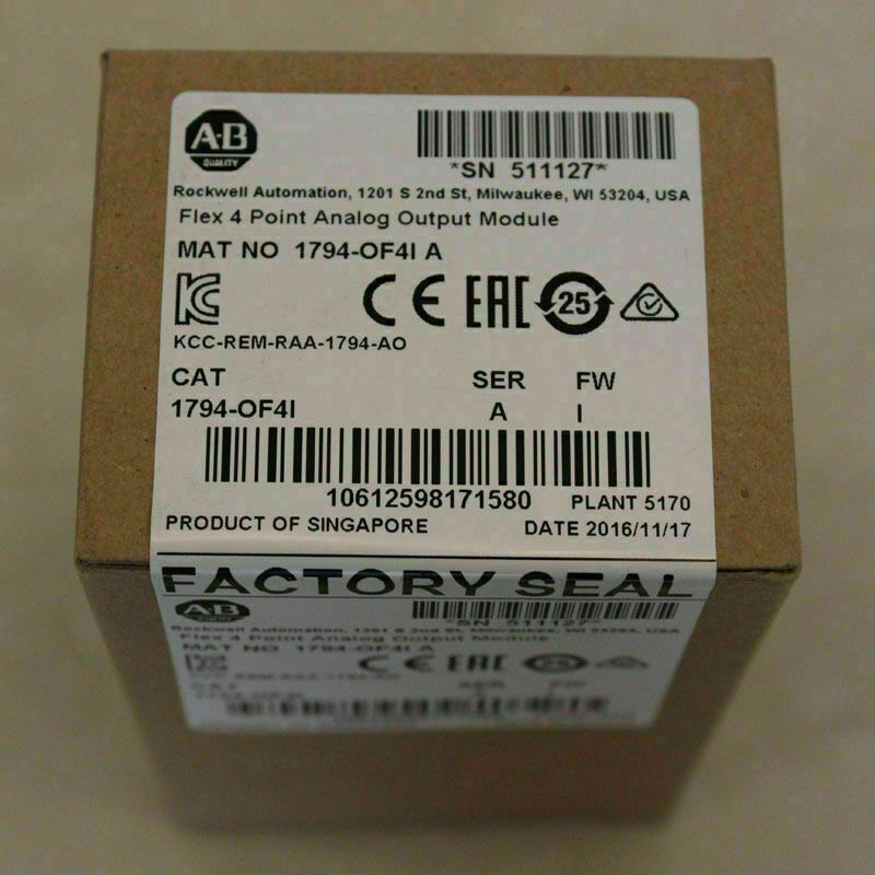 New Factory Sealed AB 1794-OF4I Flex 4 Point Analog Output Module 1794OF4I