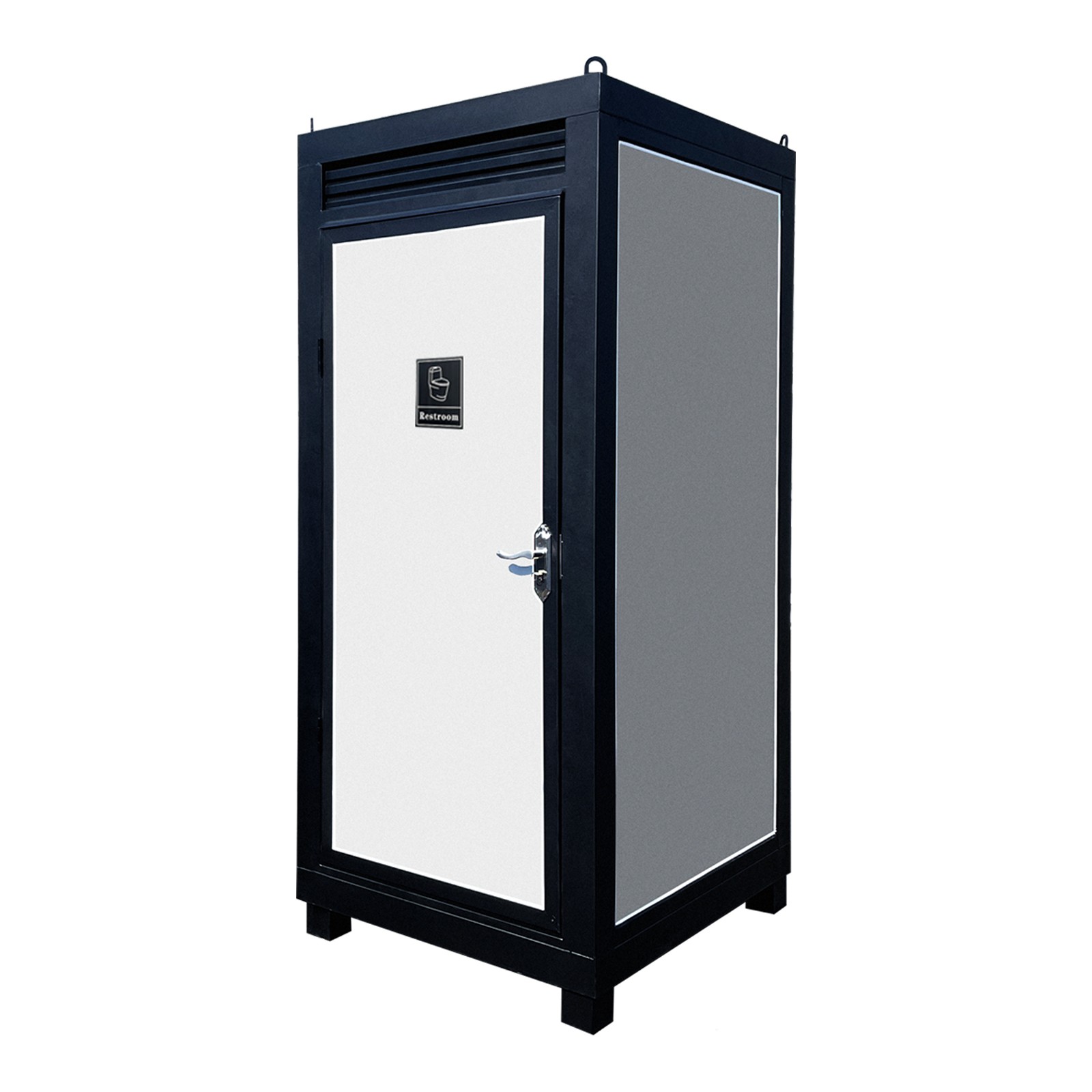 Person Portable Toilet Cabin Outdoor Restroom with Sink & Light Vent Fan Single