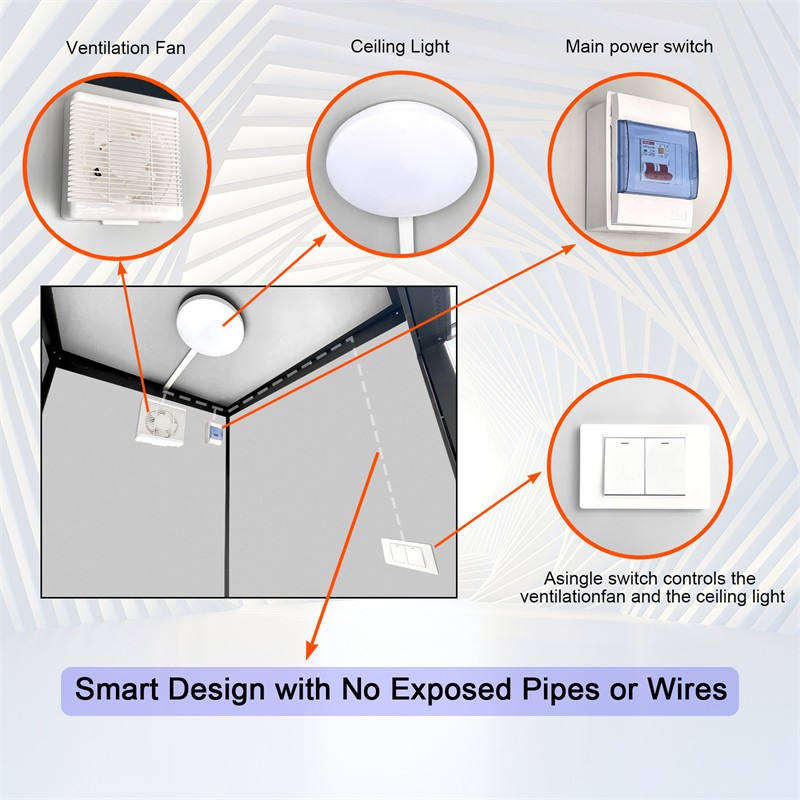 Two-Person Dual Portable Restroom Mobile Toilet Cabin w/ Sink & Toilet Outdoor