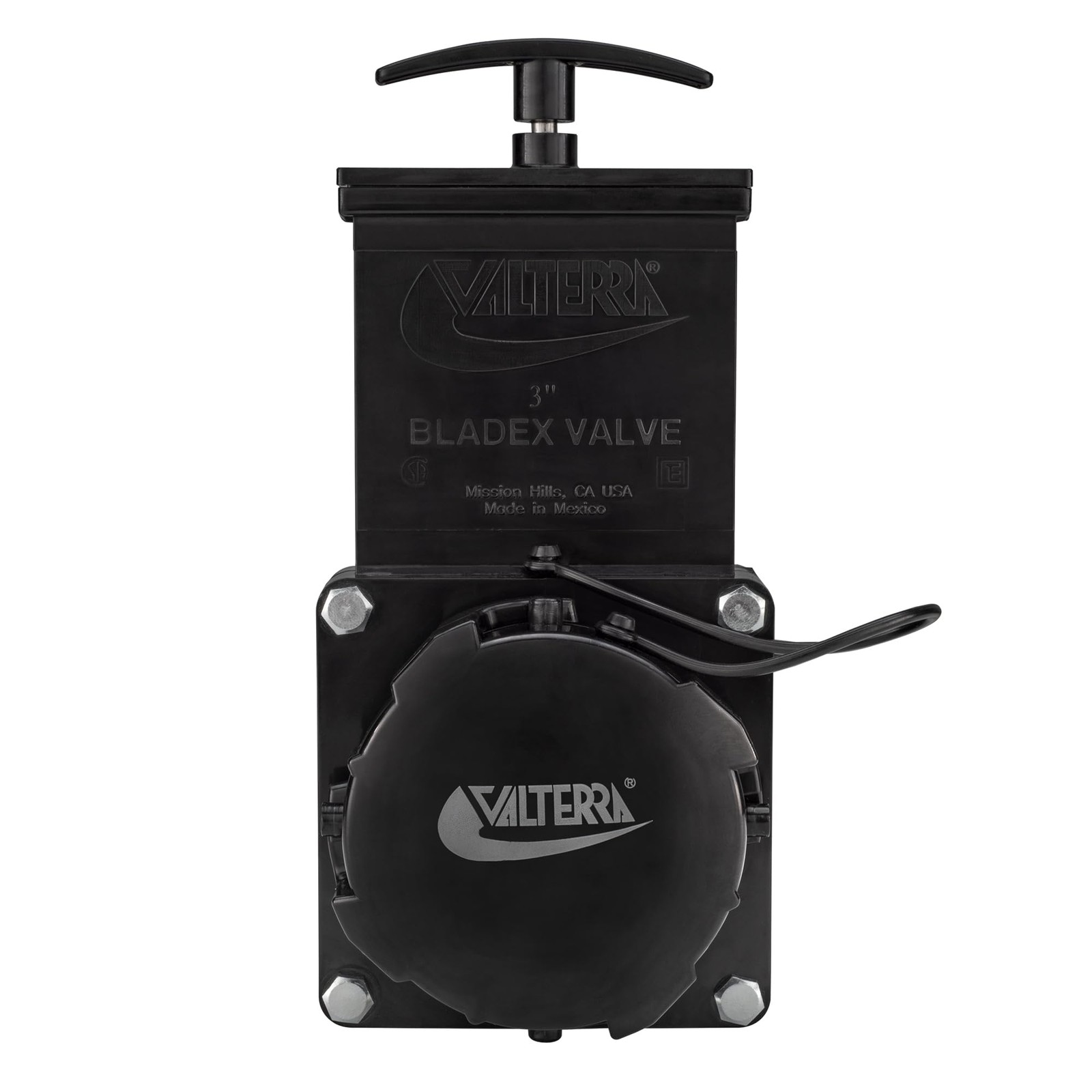 Valterra 3″ Stainless Steel RV Waste Dump Gate Valve w/Cap (1) 3 inch, Black
