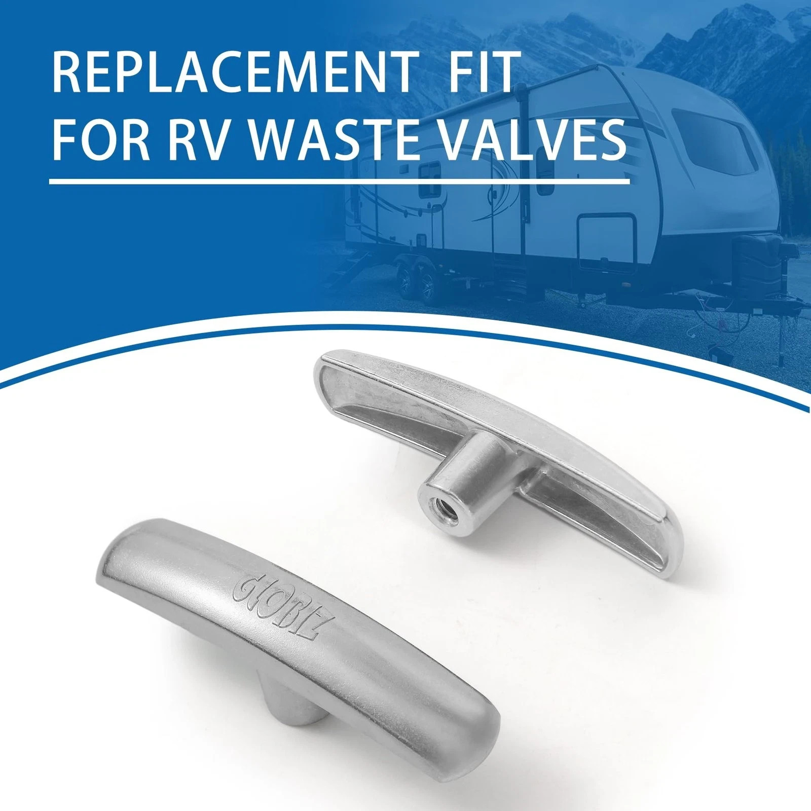 GLOBIZ RV Waste Water Valve Handles Replacement Fit for 1 2 Pack, Silver